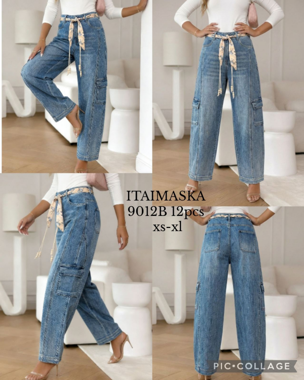 Spodnie damskie jeansy Roz XS-XL, 1 Kolor Paczka 12 szt